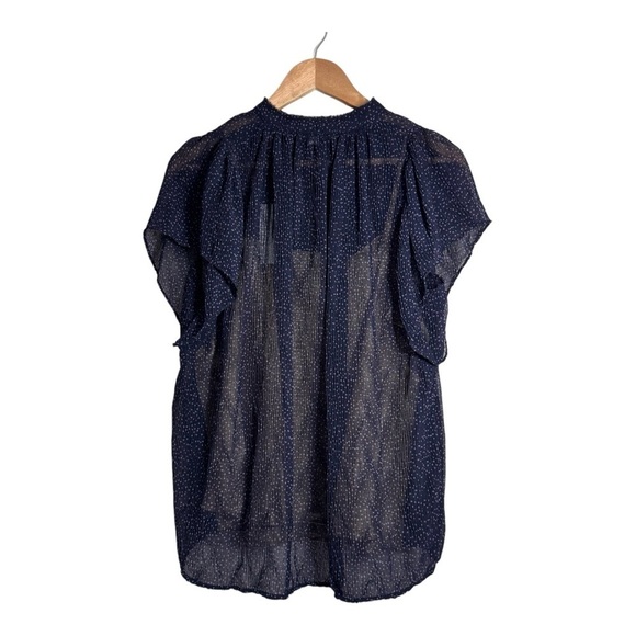 Vince Starry Dot Blouse in Navy NWT - Picture 4 of 6